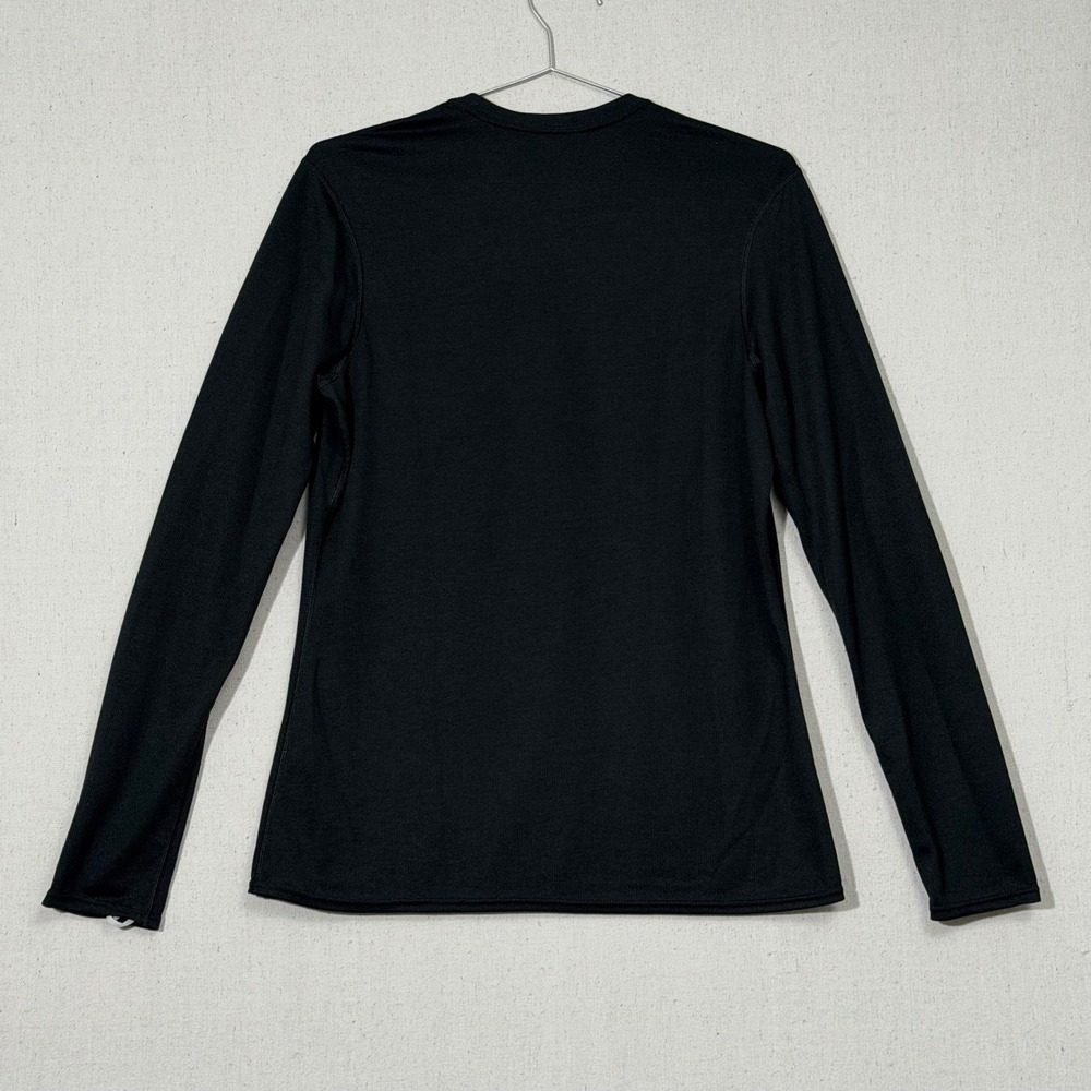 Patagonia Capilene 2 Base Layer Women L Black Long Sleeve V-Neck Polartec top - Picture 2 of 10